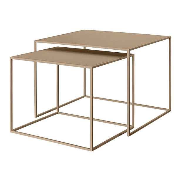 Světle hnědé kovové konferenční stolky v sadě 2 ks 50x60 cm Fera – Blomus