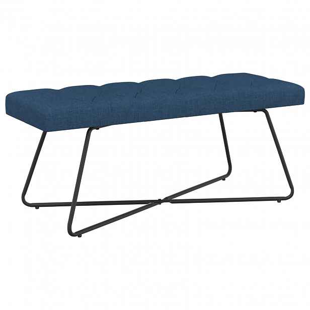 vidaXL Lavice s knoflíkovým prošíváním Modrá 110 x 40 x 46 cm Textil