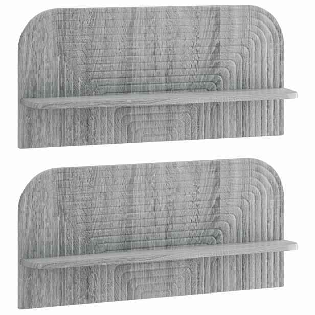 vidaXL Nástěnná polička 2 ks Šedý Sonoma 80,5 x 13,5 x 37,5 cm