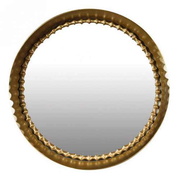 Zrcadlo kulaté nástěnné CHAIN kov zlatá 50cm