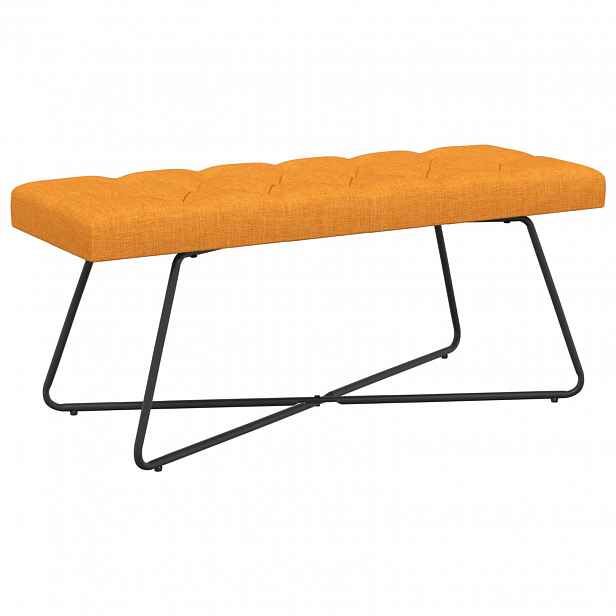 vidaXL Lavice s knoflíkovým prošíváním Tmavě žlutá 110 x 40 x 46 cm