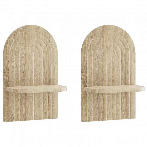 vidaXL Nástěnná polička 2 ks Dub sonoma 23 x 13,5 x 37,5 cm