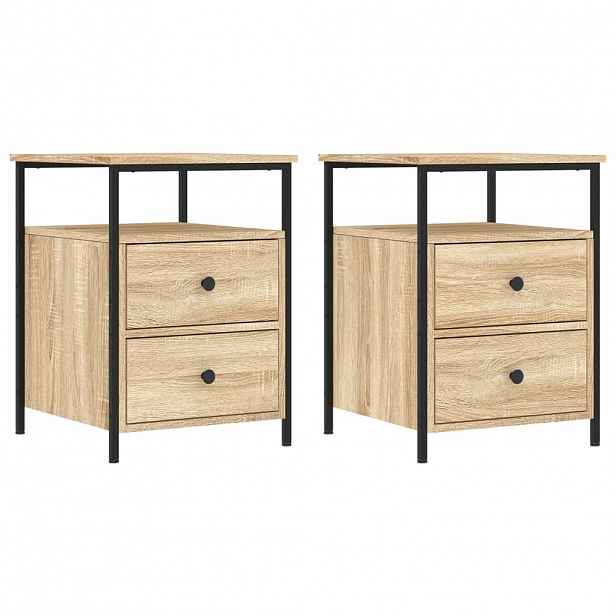 vidaXL Noční stolky 2 ks dub sonoma 44 x 45 x 60 cm kompozitní dřevo