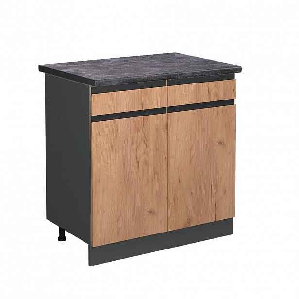 Vicco SPODNÍ SKŘÍŇKA KUCHYŇSKÉ LINKY R-Line Zlatý mocný dub 80 cm , PD Antracit