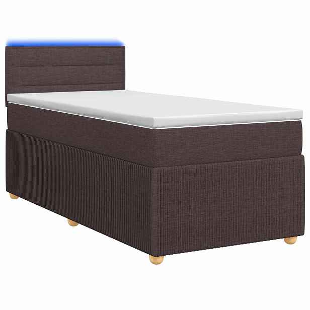 vidaXL Postel boxspring s matrací Tmavě hnědá 90 x 190 cm Textil