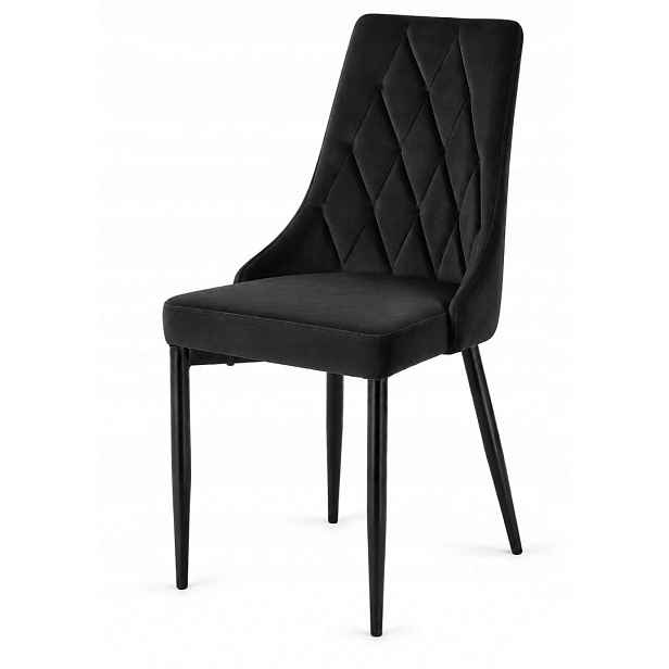 Čalouněná židle Sofia Black Velvet Smoke Lugano
