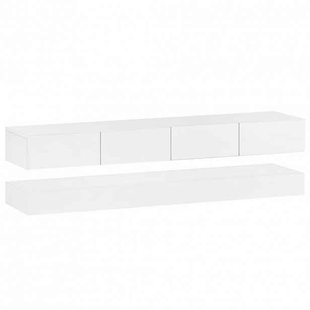 FLIEKS KOMODA POD TELEVIZI 130 cm Nástěnná Bílá LED Skříňky
