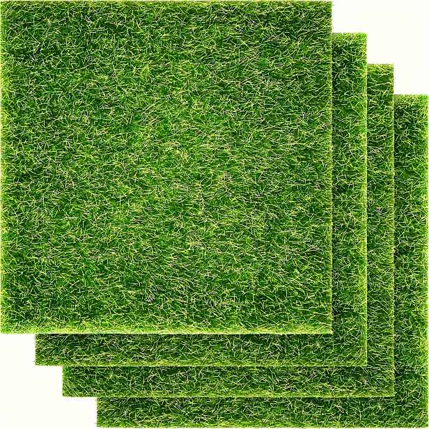 TEMU 4 ks Tráva pro pohádkovou zahradu (6"x6"), Miniaturní umělá tráva pro dekorace do domečků pro panenky, DIY dekorace, doplňky pro miniaturní