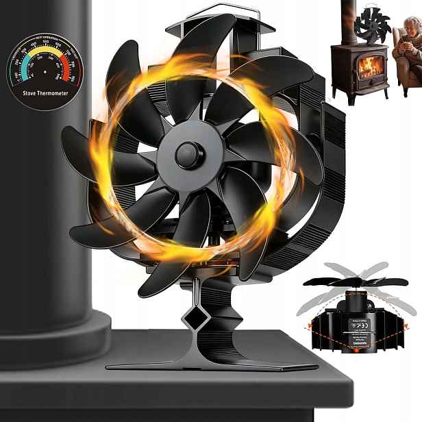 Termoelektrický Krbový Ventilátor Napájený Teplem Bez Elektrické Energie Do Krbu