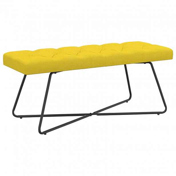 vidaXL Lavice s knoflíkovým prošíváním Světlá žlutá 110 x 40 x 46 cm