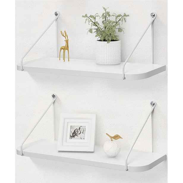 Afuly Nástěnný regál bílý 42x15, moderní dekorace, sada 2 kusů