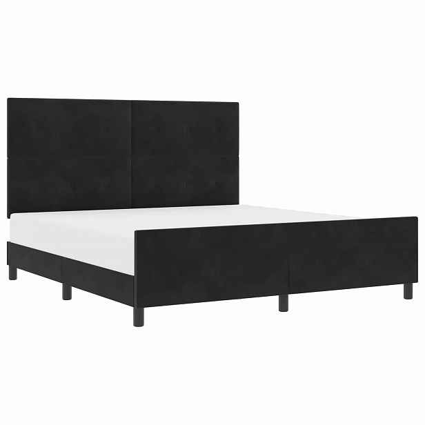 vidaXL Postel s boxspringem s čelo Černá 180 x 200 cm samet