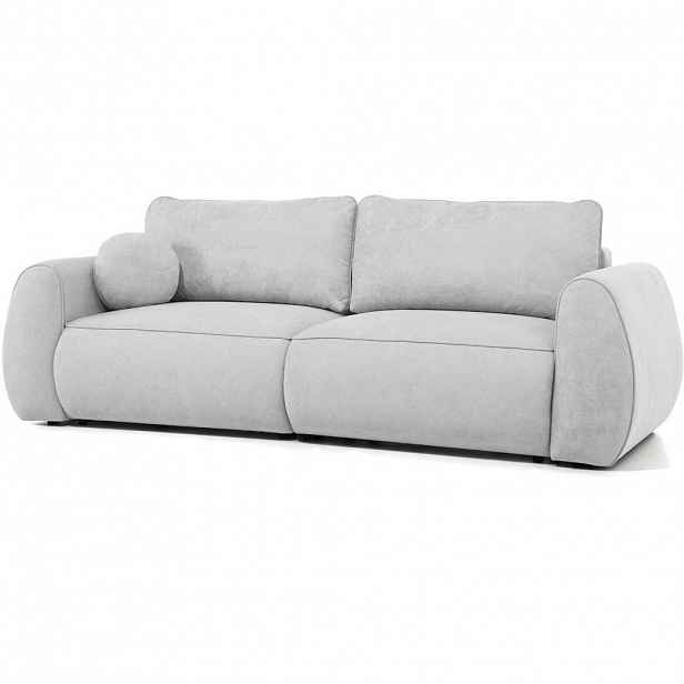 Beautysofa ROZKLÁDACÍ POHOVKA Bravo, 3místná s rohovou funkcí a 2 úložnými prostory, světle šedá