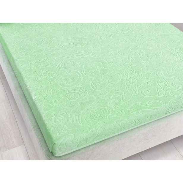 Froté prostěradlo bez gumičky 150x205 Tulipán zelený jasmín