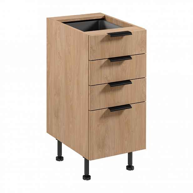 Kuchyňská skříňka se šuplíky SALERNO - šířka 40 cm, dub