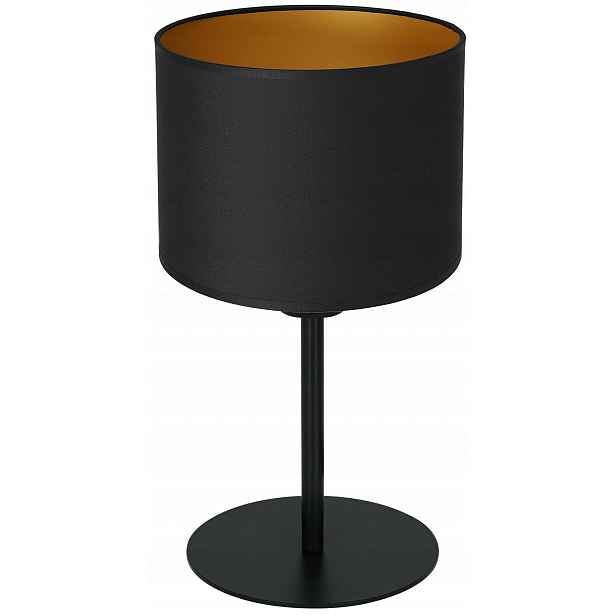 Stolní noční lampa Arden černá zlatý válec 1xE27 34 cm stojící stolní lampa