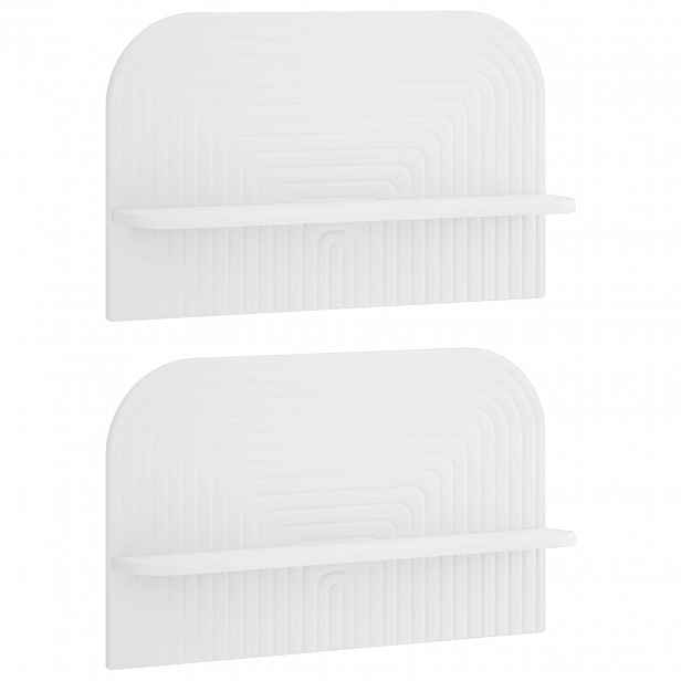 vidaXL Nástěnná polička 2 ks Bílá 60 x 13,5 x 37,5 cm Kompozitní dřevo