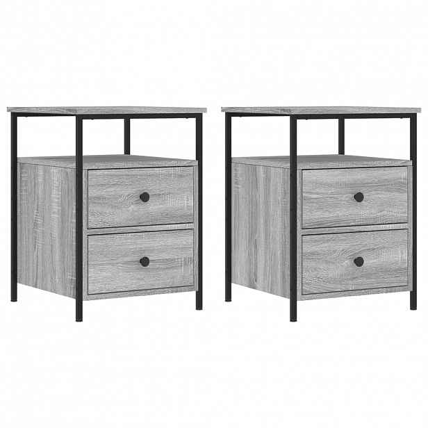 vidaXL Noční stolky 2 ks šedé sonoma 44 x 45 x 60 cm kompozitní dřevo
