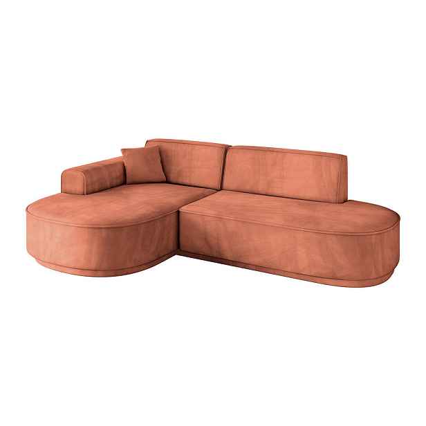 ALTDECOR ROHOVÁ SEDAČKA s otomanem, levá MARI-L1-v3 243x171x83 Meruňková Velur