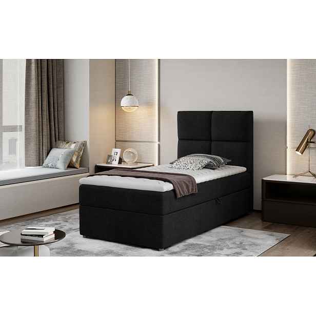 Moderní box spring postel Garda 90x200, černá