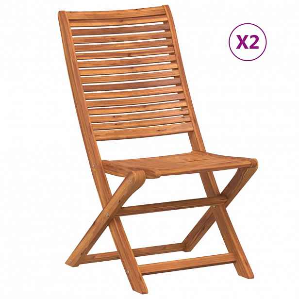 vidaXL Skládací židle 2 ks, masivní akácie
