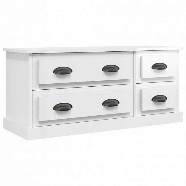 vidaXL TV skříňka bílá vysoký lesk 100 x 35,5 x 45 cm kompozitní dřevo