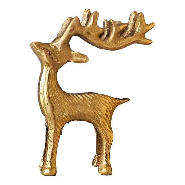 Zlatá kovová dekorace Jelen - 8*2*10 cm Ostatní