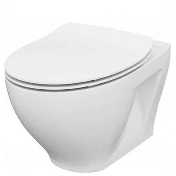 Cersanit Moduo - Závěsné WC se sedátkem SoftClose, CleanOn, bílá K701-147
