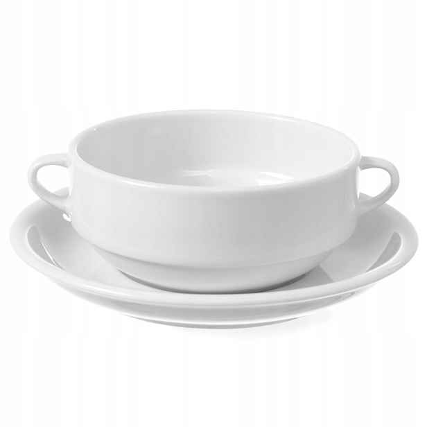 Podšálek z porcelánu pro vývar Optima průměr 170 mm, sada 12 Ks Hendi 770