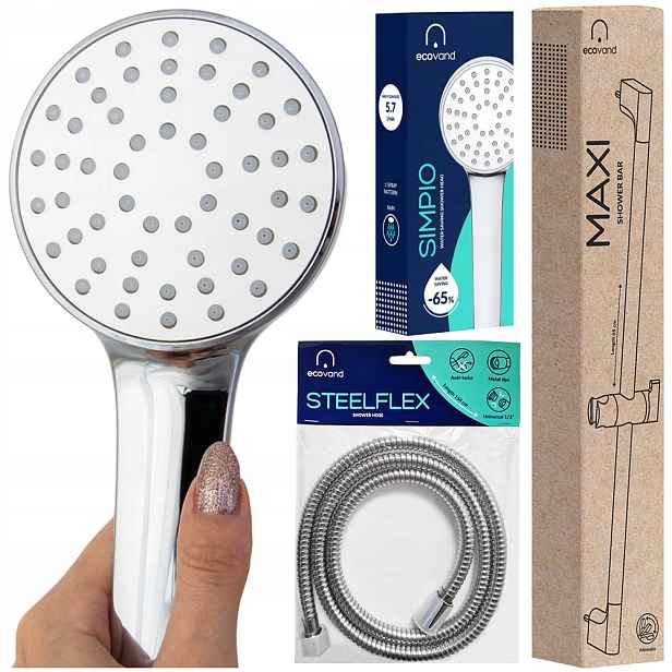 Sprchový Set – stylová Sprchová Hlavice Hadice Tyč – 65 % Vody