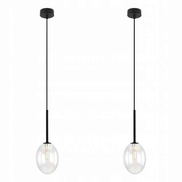 Tk Lighting Sada 2 x lustr Závěsná lampa Kov Černá Glamour 145 cm