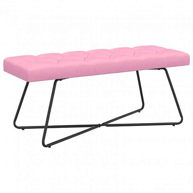 vidaXL Lavice s knoflíkovým prošíváním Růžová 110 x 40 x 46 cm Textil