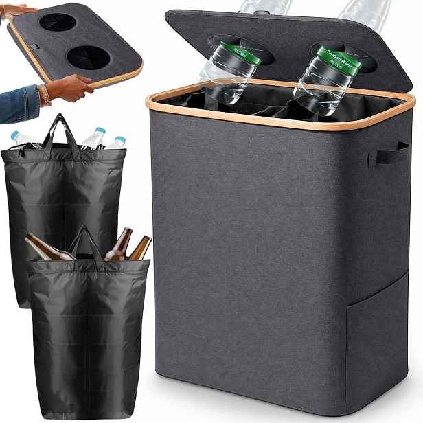 Koš Taška Na Recyklaci Odpadu Plastová Pet Láhev Skládací Nádoba 140 L