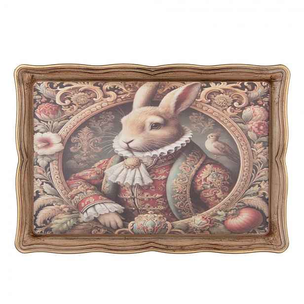Podnos tác s králíkem Victorian Gentleman Rabbit - 31*22*2 cm Clayre & Eef