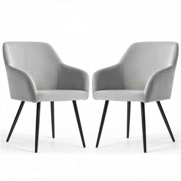 RAUMHIRSCH FURNITURE ČALOUNĚNÁ ŽIDLE, sada 2 ks, kovové nohy šedé, černé 54,5/83/58