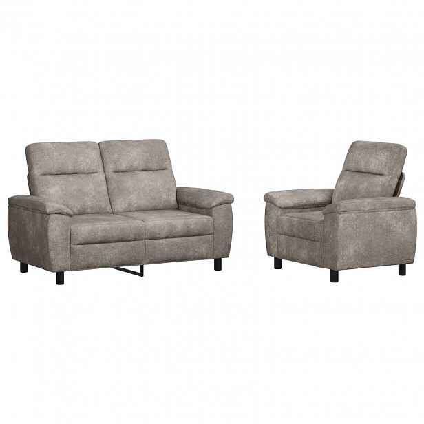 vidaXL Set pohovek 2 pcs Světle šedá Umělá semišová kůže