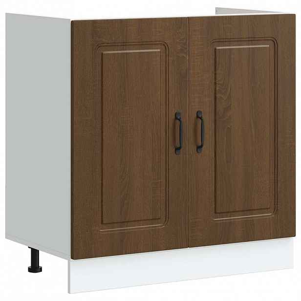 vidaXL Skříňka pod umyvadlo "Kalmar" hnědý dub 80x46x81,5 cm kompozit