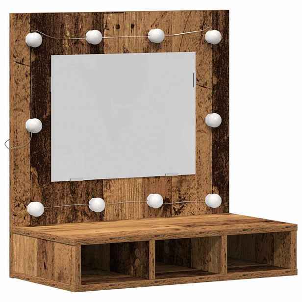 vidaXL Zrcadlová skříň Staré dřevo 60 x 31,5 x 62 cm Kompozitní dřevo