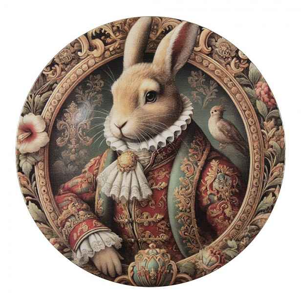 Servírovací umělý talíř Victorian Gentleman Rabbit L - Ø 40*1 cm Clayre & Eef