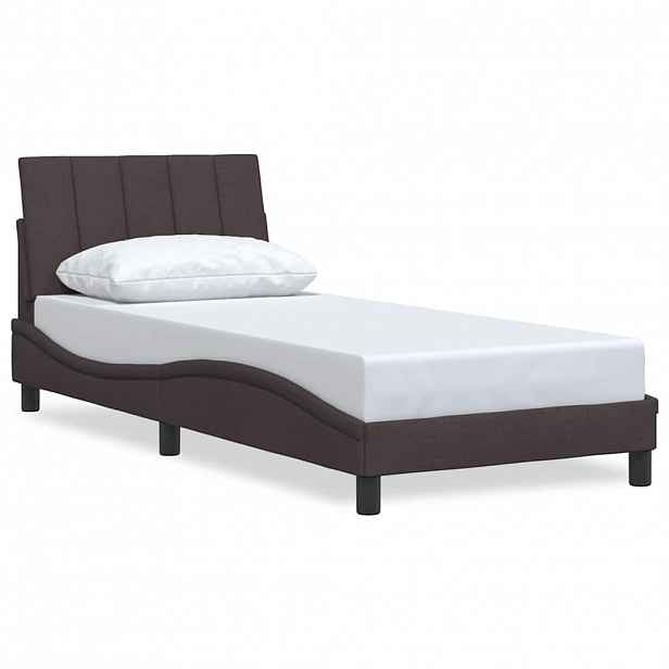 vidaXL Rám postele bez matrace Hanko tmavě hnědá 90 x 190 cm textil