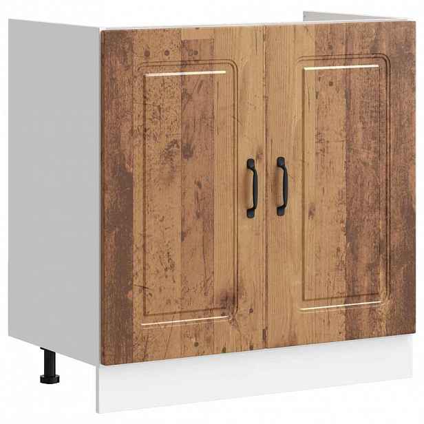 vidaXL Skříňka pod umyvadlo "Kalmar" staré dřevo 80x46x81,5cm kompozit