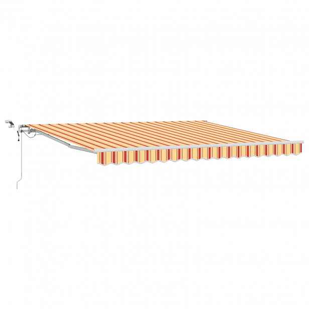 vidaXL Stahovací markýza Žlutá a oranžová 400 × 350 cm Polyester