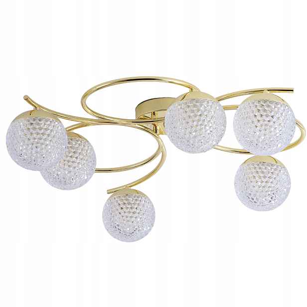 Závěsná Stropní Lampa Lustr Kule zlatá Moderní Led mléčná
