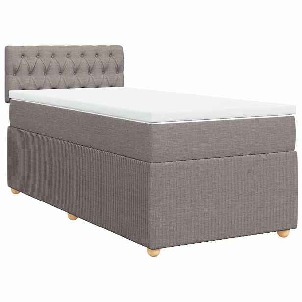 vidaXL Box spring postel s matrací taupe 100 x 200 cm textil