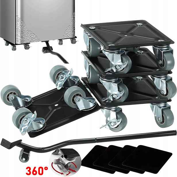 Sada ROLKIx4 Pro Přepravu Posouvání Nábytku 800KG Dlouhá Rukojeť
