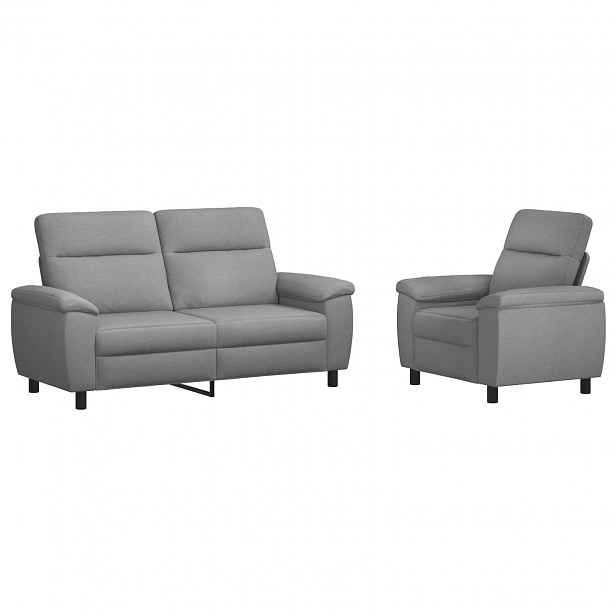 vidaXL Set pohovek 2 pcs Světle šedá Textil