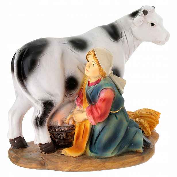 Figurka Do Vánočního Betlému *hospodyňka Dojící Krávu* Pro Figurky 11 CM