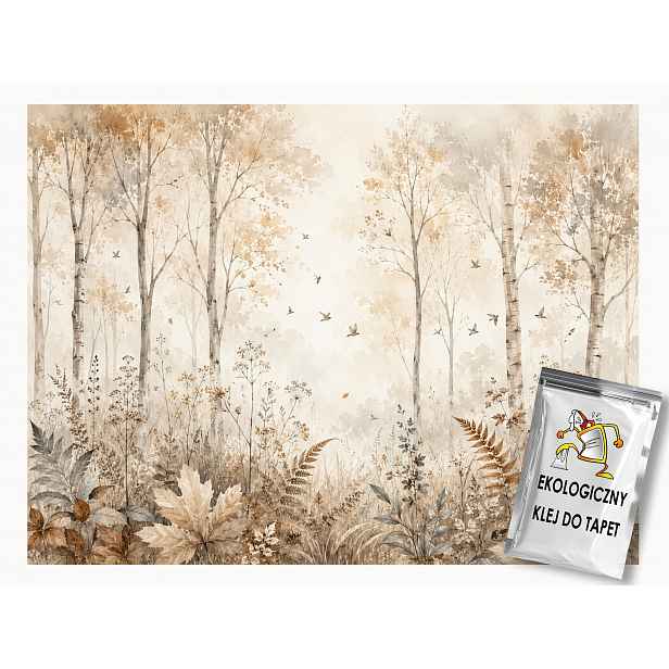 Fototapeta Flizelina Krajina Les Stromy Polana Listy Ptáci 312x219 130g
