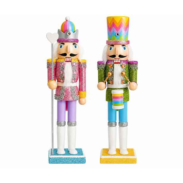 Louskáček Dřevěný 30 cm 2 kusy vánoční dekorace figurka