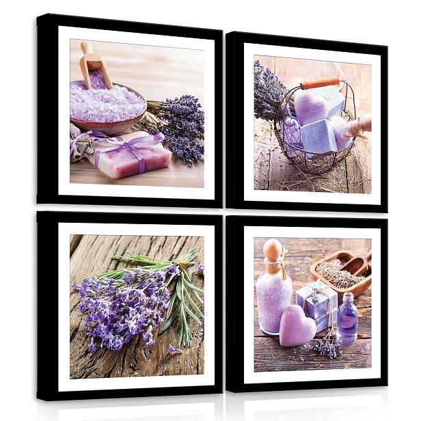 Obraz 50x50 Levandulová lázeň relaxace aromaterapie fialová příroda zátiší